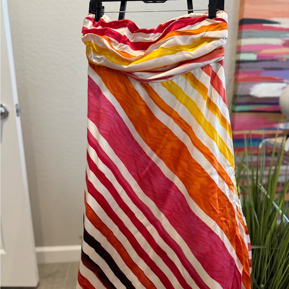 Colorful Strapless Dress